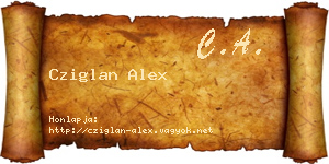 Cziglan Alex névjegykártya